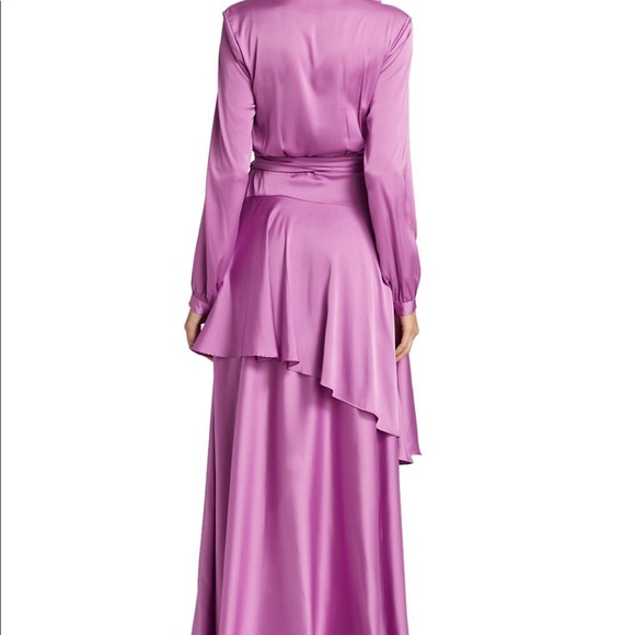 Pat Bo high low satin wrap gown - Picture 5 of 9